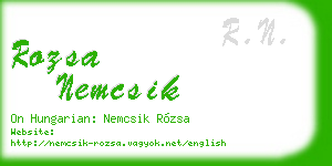 rozsa nemcsik business card